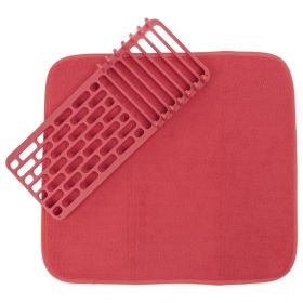 Cuisinart 18US6251RED Dish Drying Mat with Rack (Red)