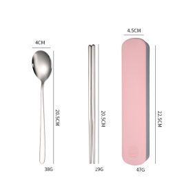 Stainless Steel Tableware Student Portable Suit (Option: )