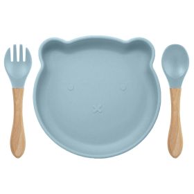 Food Supplement Tableware Set Silicone Spork Baby Products Bear Silicone Tableware (Option: )